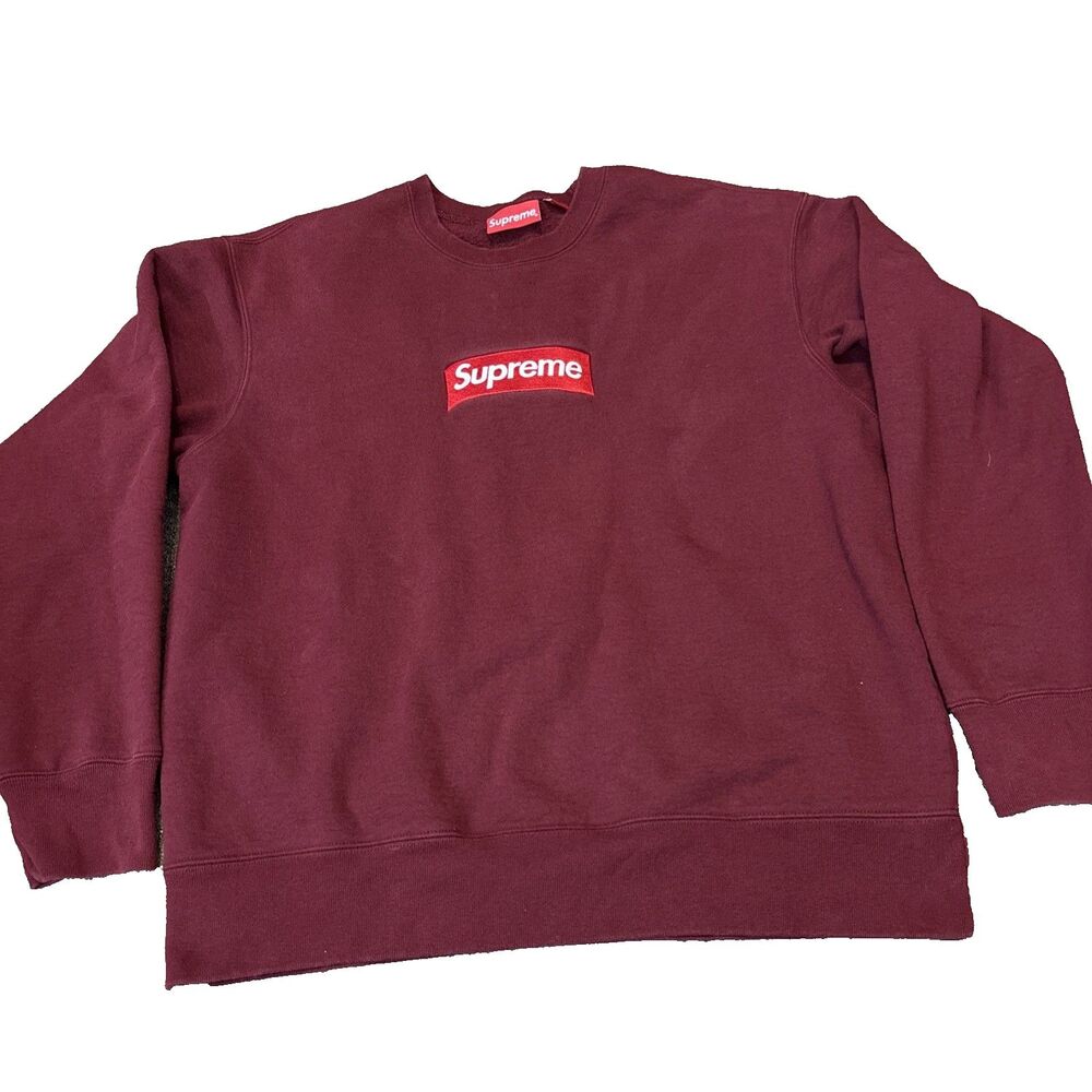 Supreme Box Logo Crewneck Sweatshirt Cardinal Red M - Ok Condition